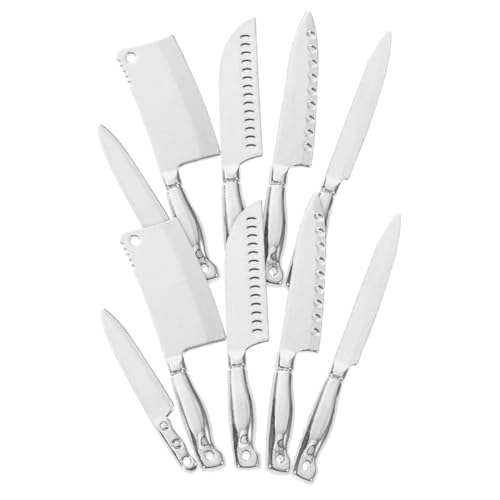ibasenice 10 Stück Puppenhausmesser Mini-puppenhauszubehör Kleine Puppenhaus-Accessoires Küchenutensilien Für Kleine Häuser Zubehör Für Puppenhäuser Mini-hausdekoration Legierung Silver von ibasenice