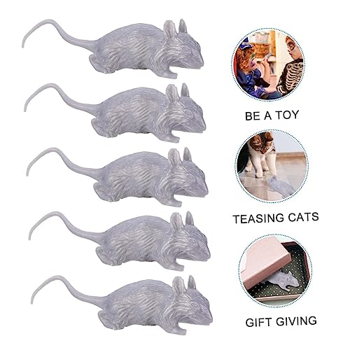 ibasenice 10 Stück Realistische Kunststoff Mäuse Halloween Deko Streiche Simulation Mäuse Partydekoration Gruselig Leicht Tragbar für Innen Außen Spaß von ibasenice