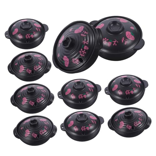 ibasenice 10 Stück Simulation Mini Auflaufform Kochtopf Pfannen Mini Lebensmittel Kochtopf Sukkulente Pflanze Sukkulenten Töpfe Suppe Weihnachten Puppenhaus Miniatur Herd DIY Kleiner von ibasenice