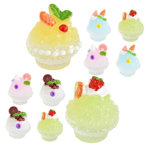 ibasenice 10 Stück Smoothie-Cup-Mikrolandschaft outdoorspielzeug outdor Hausdekoration Outdoor- Geschenkidee Miniatur-Dessertmodell Mini- -Rollenspiel Mini-Dessert Harz von ibasenice
