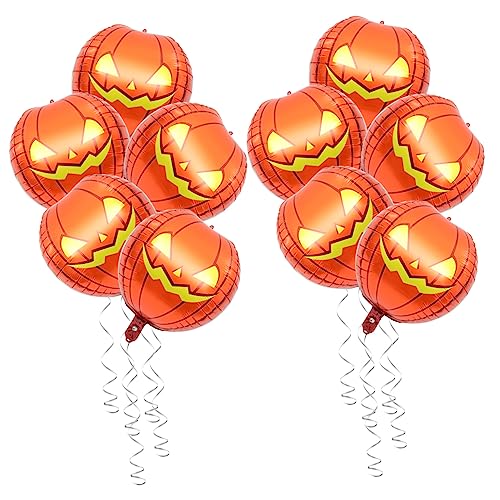 ibasenice 10 Stück Teiliges Aufblasbares Kürbis Halloween Folienballons für Halloween Deko und Partys Orangefarben Robust und Langlebig von ibasenice