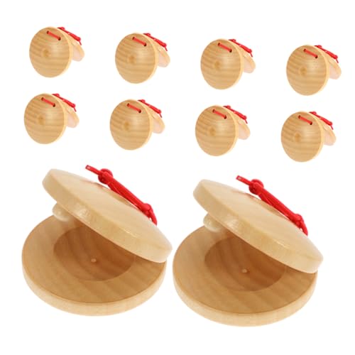 ibasenice 10 Stück Teiliges Finger Kastagnetten aus Holz Kindgerecht Orff Inspiriertes Lernspielzeug für Rhythmusförderung und Musikalische Früherziehung Geeignet für Kleinkinder und von ibasenice