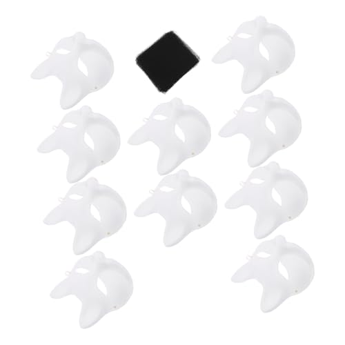 ibasenice 10 Stück Teiliges Fox Mask Kit Weißes Papiermaterial Leichtes DIY Cosplay Masquerade Tiergesicht mit Schwarzen Netzaugen für Halloween und Kostümpartys ibasenice 10 Stück Teiliges Fox Mask Kit Weißes Papiermaterial Leichtes DIY Cosplay Masquerade Tiergesicht mit Schwarzen Netzaugen für Halloween und Kostümpartys von ibasenice