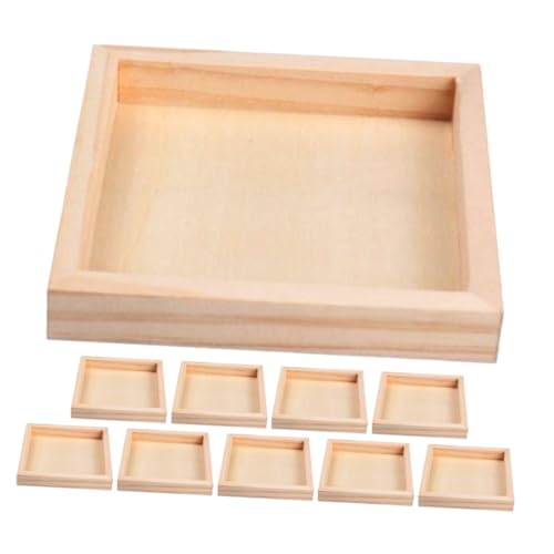 ibasenice 10 Stück Teiliges Holztablett Stabiles Glattes Puzzle sortier Aufbewahrungstablett Multifunktional für Bausteine Langlebig Leicht zu Reinigen für Holzpuzzle Organizer von ibasenice