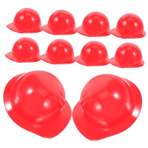 ibasenice 10 Stück Teiliges Mini Deko Helme in Leuchtendem Rot Detailgetreuer Puppenhelm für Fantasievolles Spiel und Puppenhausdeko Vielseitig als Schutz und Accessoire Helm Geeignet von ibasenice