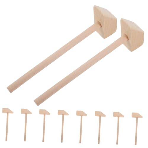 ibasenice 10 Stück Teiliges Mini Holzhammer Kleine Spielzeughämmer mit Komfortablem Griff Robustes Material für Kinderhandtraining Partyspiele und Montessori Lernspielzeug von ibasenice