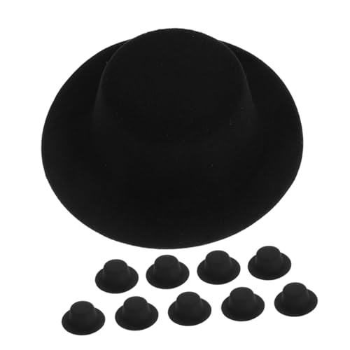 ibasenice 10 Stück Teiliges Mini Hüte Schwarz Kleine Formelle Mini Hüte für Haustiere und Puppen DIY Bastelprojekt für Feiertagsdekorationen und Kostüme von ibasenice