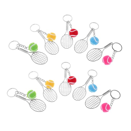 ibasenice 10 Stück Teiliges Mini Tennisschläger Schlüsselanhänger Farbige Sportparty Mitgebsel Robuste Anhänger für Rucksack Tasche Karnevalsbelohnung Tennisfans und Spieler Langlebig und von ibasenice
