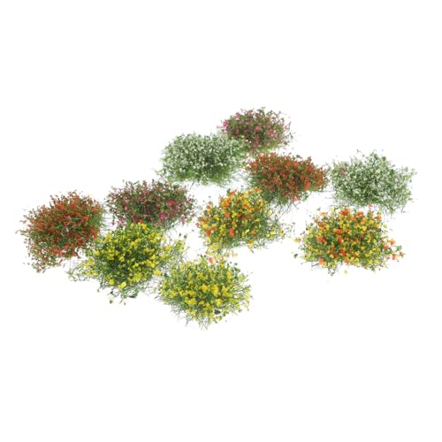 ibasenice 10 Stück Teiliges Miniatur Blumen Cluster Realistische Künstliche Blumenbüschel in Farben Dekorativ für DIY Landschaftsmodelle Garten Deko und Miniatur Szenerien von ibasenice