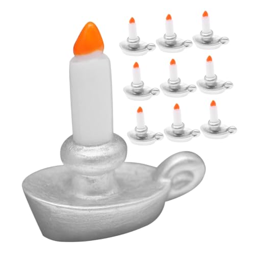 ibasenice 10 Stück Teiliges Miniatur Kerzenhalter aus Resin Realistisch Detaillierte Vintage Puppenhaus Deko Geeignet für DIY Landschaft Fotorequisiten und Feengarten Innenraumgestaltung von ibasenice