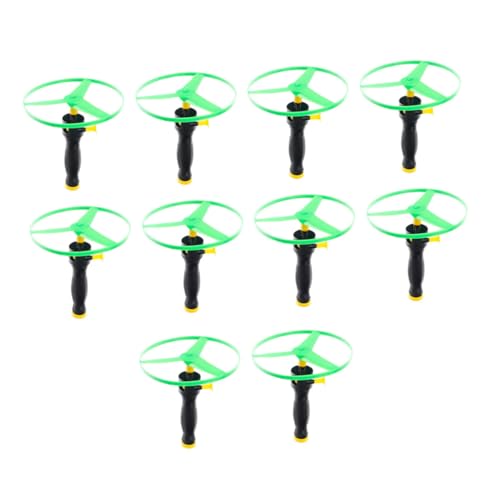 ibasenice 10 Stück Teiliges Robustem Kunststoff mit Launcher Fliegende Hubschrauber Scheibe für Outdoor Spiele und Kindergeburtstage Bunte UFO spielzeuge für Jungen und Zufällige Farbe von ibasenice