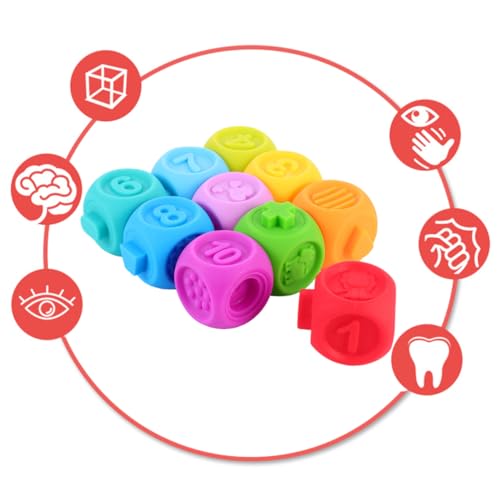 ibasenice 10 Stück Weiche Gummibausteine ​​ Babyhandspielzeug Kinderspielzeug Für Babybausteine Für Die Intellektuelle Entwicklung von ibasenice