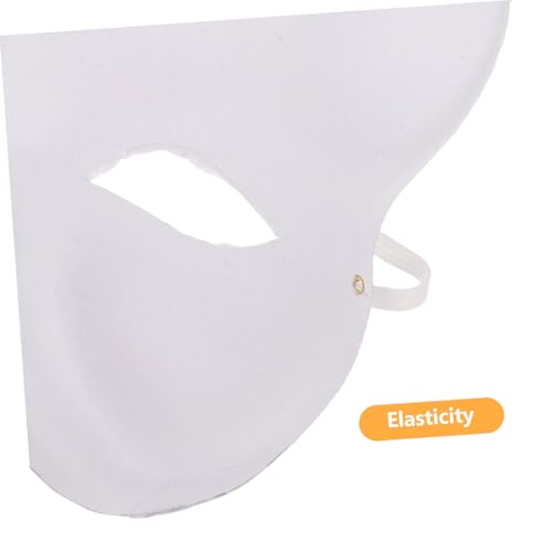 ibasenice 10 Stück Weiße Diy-fuchsmaske aus Papierpappe Unbemalte Blanke Tiergesichts-masken mit Weißen Netzscheiben Leichte Kostümrequisiten für Halloween Karneval und Cosplay von ibasenice