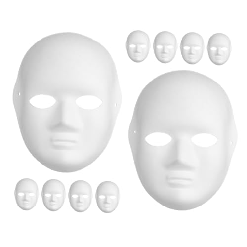 ibasenice 10 Stück Weiße Papiermasken zum Bemalen Leichte Vollgesichtsmasken aus Zellstoff DIY Karneval Faschingsmasken für Frauen Kreative Blanko Masken für Halloween und Party ibasenice 10 Stück Weiße Papiermasken zum Bemalen Leichte Vollgesichtsmasken aus Zellstoff DIY Karneval Faschingsmasken für Frauen Kreative Blanko Masken für Halloween und Party von ibasenice
