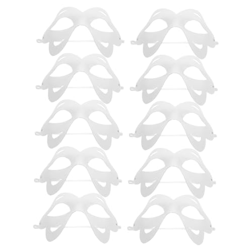 ibasenice 10 Stück handbemalte Maske DIY Tier unbemalte Bastelmaske einfache maske selber machen Karnevalsmaske aus Papier DIY Prom Maske Bemalbare Tiermaske Party-Papiermaske Zellstoff Weiß von ibasenice