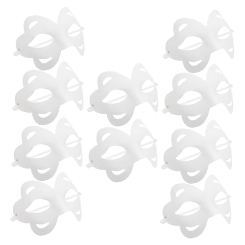 ibasenice 10 Stück handbemalte Maske einfache maske selber machen leere Maskerademaske Halloween-Masken- Tiermasken für Karnevalsmaske aus Papier DIY-Cosplay-Maske Zellstoff Weiß von ibasenice