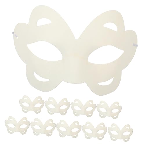 ibasenice 10 Stück handbemalte maske selber machen Halloween-Säuberungsmaske Realistische Maske Opernmaske Fuchsmaske halloween masken halloweenmaske leere Masken Maskerade Maske weiß Papier von ibasenice