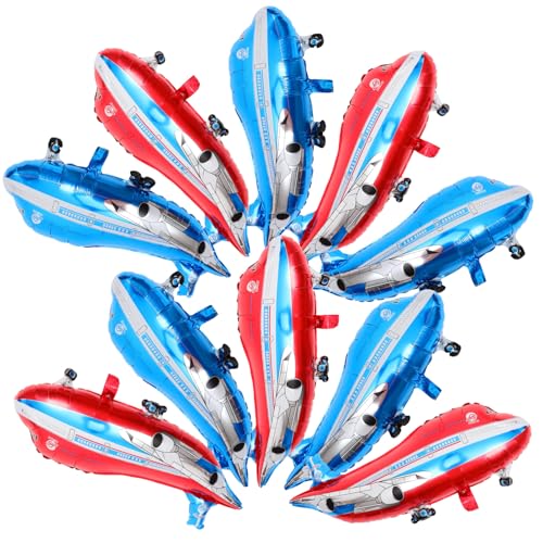 ibasenice 10-Teiliges Flugzeug-Folienballon-Set Wiederverwendbare Metallic-Partyballons Für Kindergeburtstage Babypartys Und Veranstaltungen Im Freien Zweifarbiges Design Mit Einfacher von ibasenice