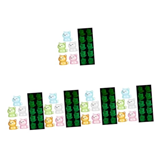 ibasenice 100stücke Mini Katzen Figuren Aus Resin Leuchtend Im Dunkeln Miniatur Katzen Für Puppenhäuser Farbenfrohe Dekoration Für Mini Landschaften Und Gärten von ibasenice