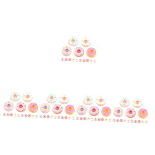 ibasenice 100 STK Mini-Donuts Puppenhaus Krapfen Beauty-Accessoires Mini-Donut-Modelle Mini-hausverzierung Lebensechtes Dessertmodell Kind Harz Handyhülle Handgefertigte Materialien von ibasenice
