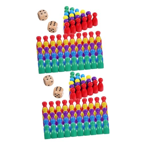 ibasenice 100 STK Stück Spielzeuge Schachspiel Spielzeug Würfel Schach in Menschlicher Form Brettspielfiguren Bauern Im Spiel Desktop-zubehör Markierungen Mehrfarbig Holz Marionette Kind von ibasenice