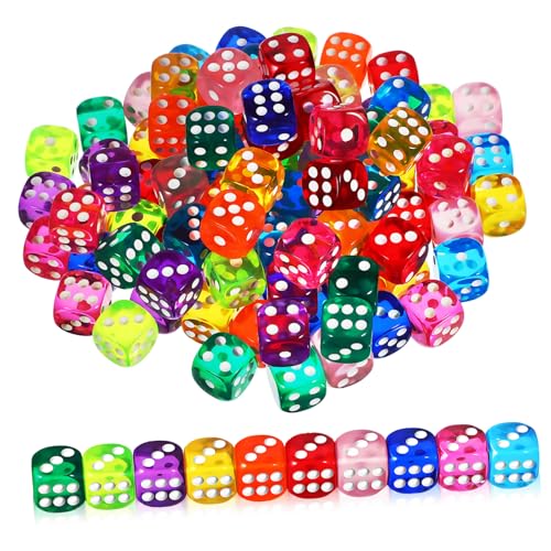 ibasenice 100 STK Würfel 100 Stück 10 Farben Verpackt Würfel Fall Würfelbecher Brettspielwürfel Winzige Spielwürfel Farkle Klassisches Würfelspiel Mini-würfel-Masse Große Leere Würfel Acryl von ibasenice