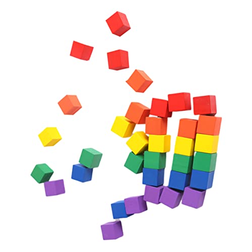ibasenice 100 Stück Bastelwürfel aus Holz bastelset basteln für Building Blocks for Kinderhandwerk holzspielzeug quadratischer Holzblock selber Machen Bambus von ibasenice
