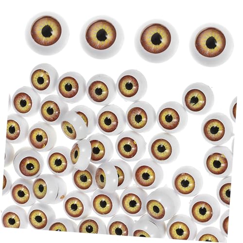ibasenice 100 Stück Bjd Puppe Kunstkopf Lehrkopf Augapfel DIY Handgefertigte Accessoires 12mm (gelb) Realistische Babypuppe Modepuppe Bedruckte Runde Augen Puppe Perücke Yellow Plastik von ibasenice