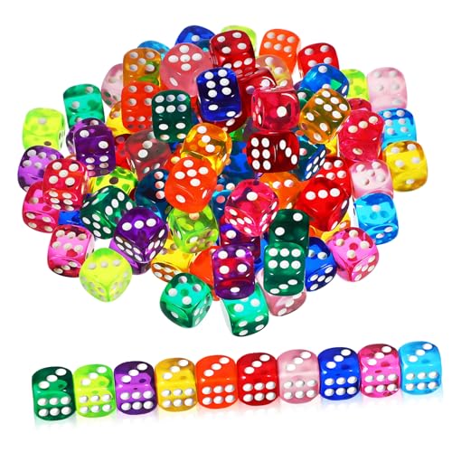 ibasenice 100 Stück Bunte Würfel Spiel Requisitenwürfel Kleine Spielwürfel Spiele Farbwürfel Mini Würfel Große Brettspielwürfel Farbige Würfel Große Leere Würfel Sequenz von ibasenice