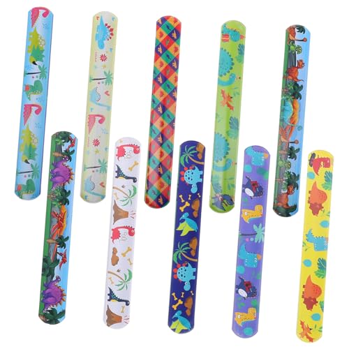 ibasenice 100 Stück Einhorn-Sprengring faschingsaccessoires silvester gastgeschenk fahrrad accessories fahrradaccessoires Bänder mit Dinosauriermuster Partyspielzeug leichte Armbänder Stahl von ibasenice