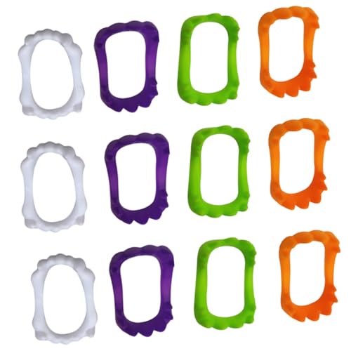 ibasenice 100 Stück Halloween Gebiss Falsches Zahnkostüm Gruselige Halloween Brille Vampirzähne Halloween Aufziehzähne Kleidung Bunte Ornamente Falsche Geister Festival Requisite von ibasenice