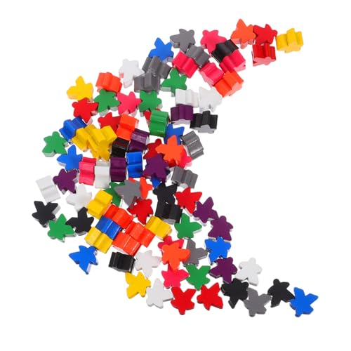 ibasenice 100 Stück Klassenzimmer Spielmarken Kleine Menschenfiguren Brettspielmarken Holzspielfiguren Mehrfarbige Spielmarken Kleine Figuren Familienspielzubehör Holzspielmarken Aus von ibasenice