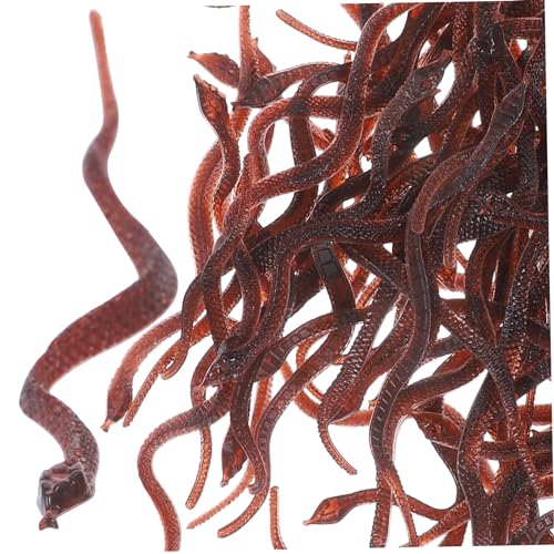 ibasenice 100 Stück Kniffliges Spielzeuge Simulation Einer Schlangenfigur Realistisches Gefälschtes Schlangenspielzeug Realistische Reptilientierfigur Streichquellen Brown PVC von ibasenice