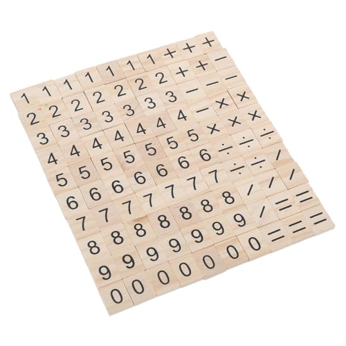 ibasenice 100 Stück Mini Holz Zahlenplättchen mit Symbolen Kleine Lernblöcke für DIY Basteln Pädagogische Holzwürfel zur Zahlen und Mathematikförderung für Kinderhandwerk und Frühe von ibasenice