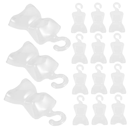 ibasenice 100 Stück Puppenhaus-aufhänger Kleiderbügel Für Puppen Puppenhaus-Miniatur-kleiderbügel Mini-Mannequin-aufhänger Puppen-Mannequin-Torso Wiedergeborene Puppe Plastik Transparent von ibasenice