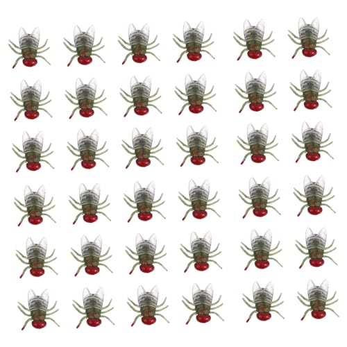 ibasenice 100 Stück Realistische Kunststofffliegen Halloween Deko Unzerbrechliche Fake Insekten Stabile Wiederverwendbare Party Streiche für Halloween April Fool's Day von ibasenice