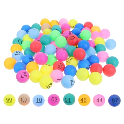 ibasenice 100 Stück Tombola-bälle: Nummerierte Tombola-ziehungsbälle 1–100, 4 cm – Buntes Bingo-zubehör Aus Kunststoff Für Karnevalsspiele, DIY-aktivitäten, Spaß Im Innen- Und Außenbereich von ibasenice