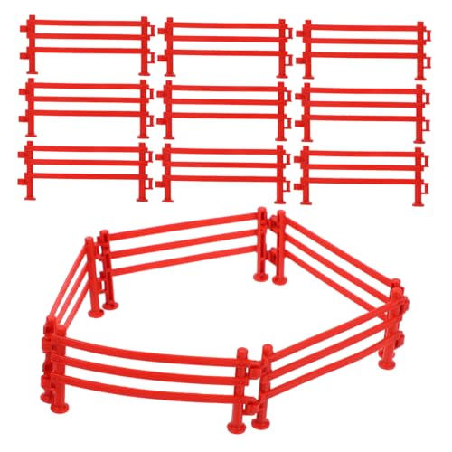 ibasenice 100 Stück Zaun Für Spielzeugzubehör Feenhafter Gartenzaun Pferd Streikposten Bauernhof Zaun Mini Kleiner Zaun Panel -nutztiere Farm Corral Zaun Plastik Braun von ibasenice