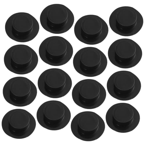 ibasenice 100 Stück kleine Hüte Mini Puppe Ornament Kleiner Zylinder Zaubererhüte Dekoration Weihnachten weihnchtsdeko DIY zubehör verschleißfester winziger Kunststoff Plastik Black von ibasenice