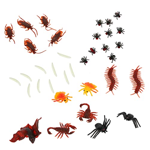 ibasenice 100 Stücke Simulation Insekt Set Spinne Scorpion Streich Requisiten Halloween Streich Spielzeug von ibasenice