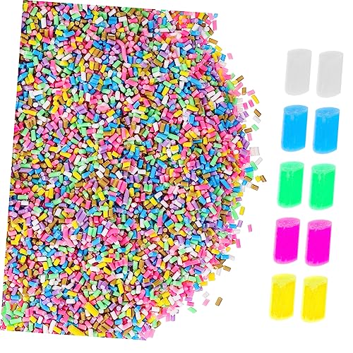 ibasenice 100 Teiliges Polymer Ton Farbstreifen Streusel Set Tonperlen Charms Glitzer Herstellung Von Künstlichem Bräunungsrot Nagellack Zum Basteln Pop Milchig Weißer von ibasenice