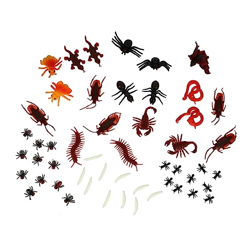 ibasenice 100 Teiliges Set Simuliertes Halloween Gruselige Halloween Simulation Gruseliger Streich Realistisches Tier Halloween Gruselige Tier Emulation Wurm Gruseliges PVC von ibasenice