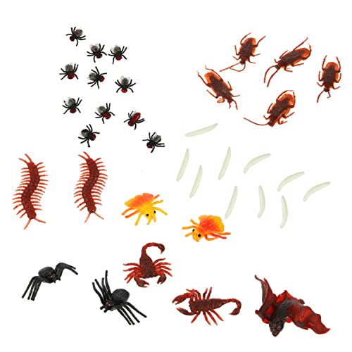 ibasenice 100-teiliges Set Simuliertes Insektenspielzeug Simulationskunststoff Simulationsspielzeug Gruseliges Halloween- Halloween-Simulation Simulations-streichspielzeug PVC von ibasenice