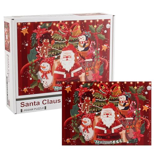 ibasenice Weihnachtspuzzle 1000 Teile Puzzle Lustiges Puzzlespielzeug Robustes Material Hand-Auge-koordinationsspiel Für Die Ganze Familie von ibasenice