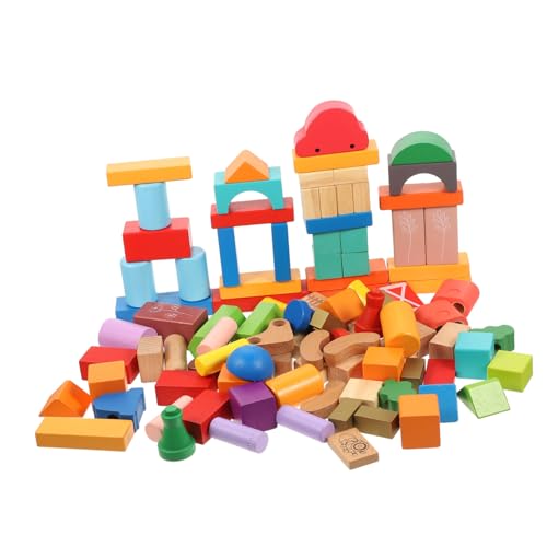 ibasenice Stabile Holzklötze – 100 Stück Geometrische Formklötze – Kreatives Und Pädagogisches Spielzeug Für Kleinkinder ibasenice Stabile Holzklötze – 100 Stück Geometrische Formklötze – Kreatives Und Pädagogisches Spielzeug Für Kleinkinder von ibasenice
