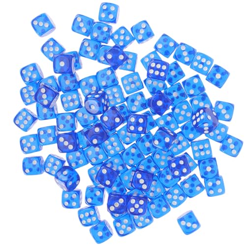 ibasenice 100St große nummerierte Würfel Würfelspiel Sequenz Brettspiel Partyspiel würfeln Spiele farbwürfel Colour Cube Virtu brettspiel Spielwürfel-Set Würfel Masse Partywürfel Acryl Blue von ibasenice