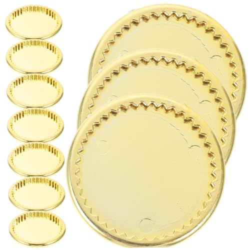 ibasenice 10Pcs Miniatur-Tellermodell Miniature House spielzeuge spielwaren Miniatures wischtelgeschenk Decor besteck Miniteller winzige Haustabletts Tablett Mini- Plastik Golden von ibasenice