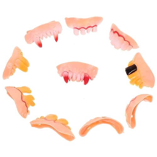 ibasenice 10St Halloween hässliche Zähne Falsche Zähne Zombiezähne Zahnstreifen Halloween Costume Halloween Kleidung Halloween deko Spieldekore vortäuschen gefälschte Zahnprothesen Gummi von ibasenice