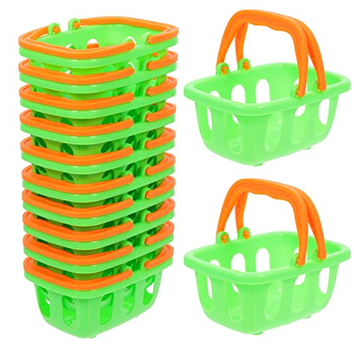ibasenice 10St Mini-Einkaufskorb einkaufskorb puppenkorb spielzeugkorb Mini-Einkaufswagen für rosa Korb kleines Modell kleine einkaufskörbe Abs Green von ibasenice