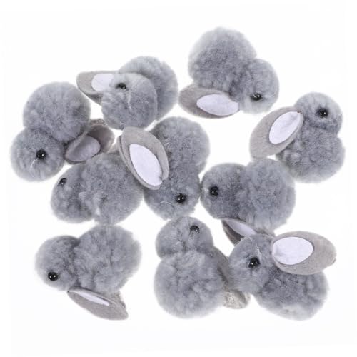 ibasenice 10St Plüsch Häschen Cuddly Bunny Cute Accessories plüschhasen feichtucher trauzeugengeschenke Kaninchen Puppe DIY Kleidungsverzierung Bekleidungsversorgung Grey von ibasenice